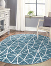 Garden Maze Retreat Collection Area Rug -  Arborlane Oval Blue  lifestyle 152