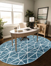 Garden Maze Retreat Collection Area Rug -  Arborlane Oval Blue  lifestyle 161