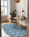 Garden Maze Retreat Collection Area Rug -  Arborlane Oval Blue  lifestyle 170