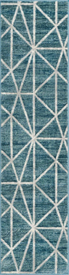 Garden Maze Retreat Collection Area Rug -  Arborlane Runner Blue  lifestyle 67