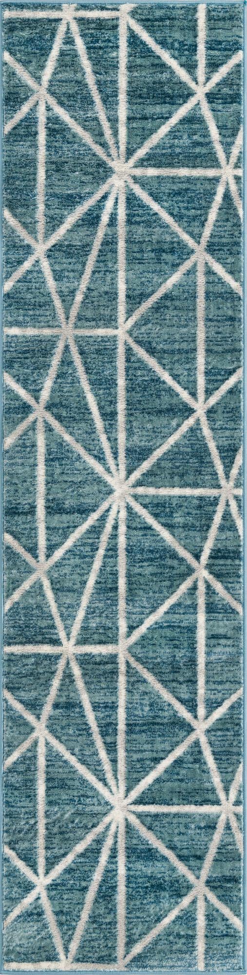 Garden Maze Retreat Collection Area Rug -  Arborlane Runner Blue  lifestyle 67