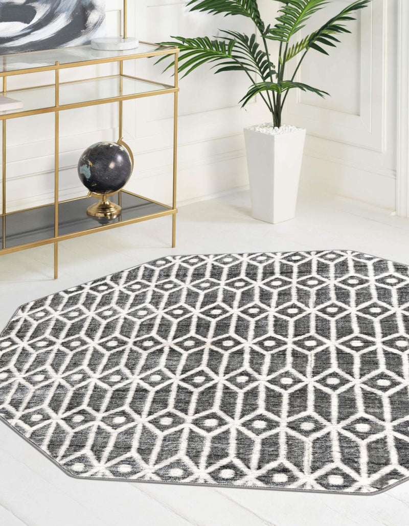 Garden Maze Retreat Collection Area Rug -  Mazeview Octagon Gray  lifestyle 33