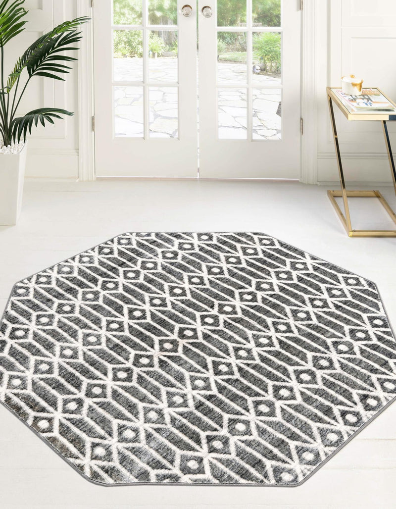 Garden Maze Retreat Collection Area Rug -  Mazeview Octagon Gray  lifestyle 43