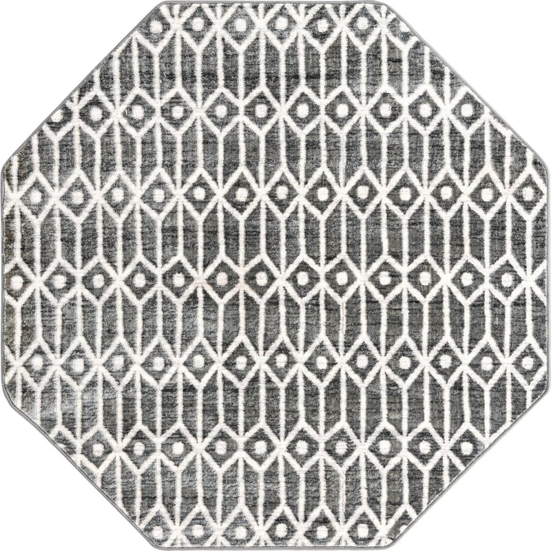 Garden Maze Retreat Collection Area Rug -  Mazeview Octagon Gray  lifestyle 24