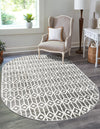 Garden Maze Retreat Collection Area Rug -  Mazeview Oval Gray  lifestyle 60