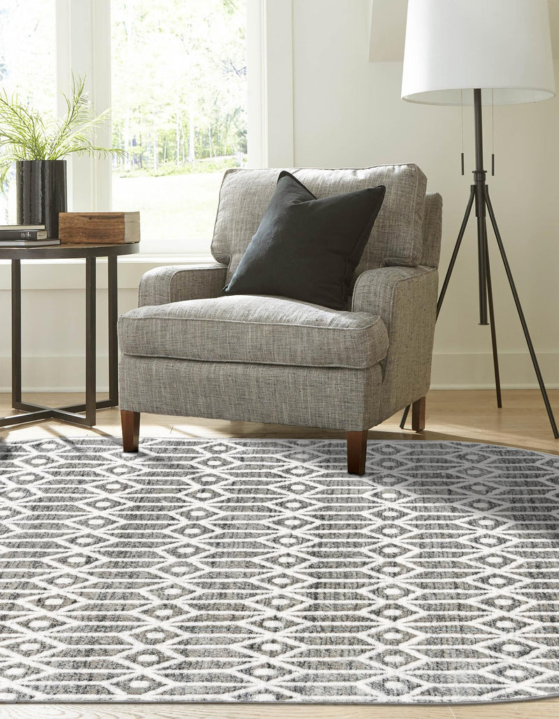 Garden Maze Retreat Collection Area Rug -  Mazeview Oval Gray  lifestyle 98