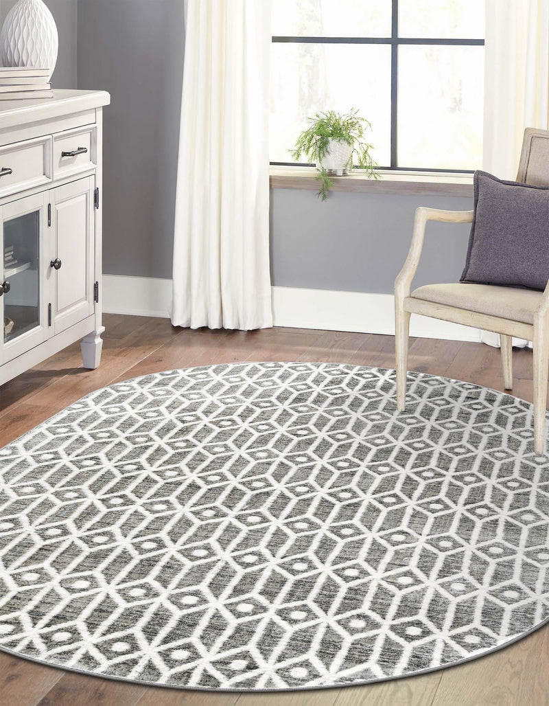 Garden Maze Retreat Collection Area Rug -  Mazeview Oval Gray  lifestyle 122