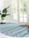 Garden Maze Retreat Collection Area Rug -  Mazeview Oval Blue  lifestyle 77