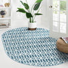 Garden Maze Retreat Collection Area Rug -  Mazeview Oval Blue  lifestyle 181