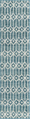 Garden Maze Retreat Collection Area Rug -  Mazeview Runner Blue  lifestyle 30