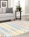 Garden Maze Retreat Collection Area Rug -  Mazeview Oval Multi  lifestyle 105