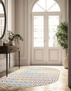 Garden Maze Retreat Collection Area Rug -  Mazeview Oval Multi  lifestyle 143