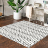 Garden Maze Retreat Collection Area Rug -  Mazeview Square White  lifestyle 190