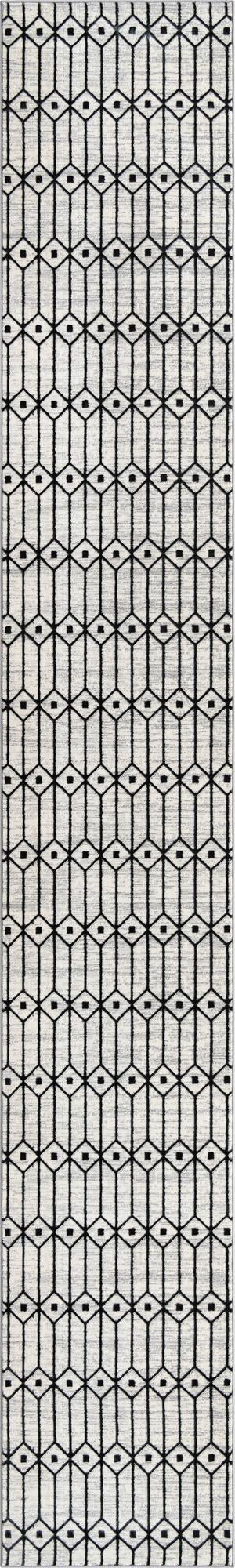 Garden Maze Retreat Collection Area Rug -  Mazeview Runner White  lifestyle 29