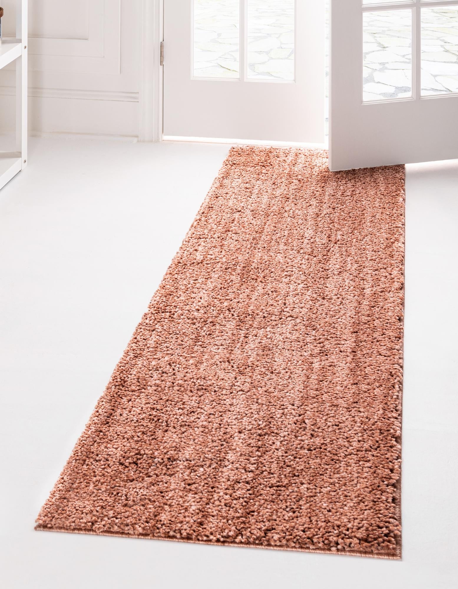 Plush Paradise Retreat Collection Area Rug - Santorini (Grapefruit Pink)