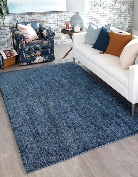 Plush Paradise Retreat Collection Area Rug - Santorini (Blueberry Blue)