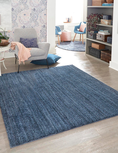 Plush Paradise Retreat Collection Area Rug - Santorini (Blueberry Blue)