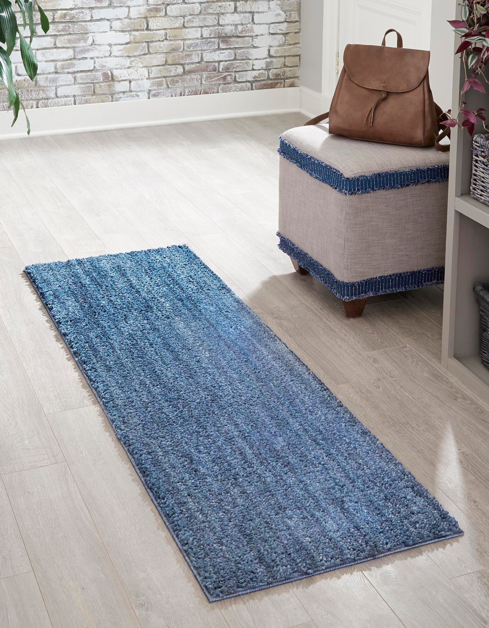 Plush Paradise Retreat Collection Area Rug - Santorini (Blueberry Blue)