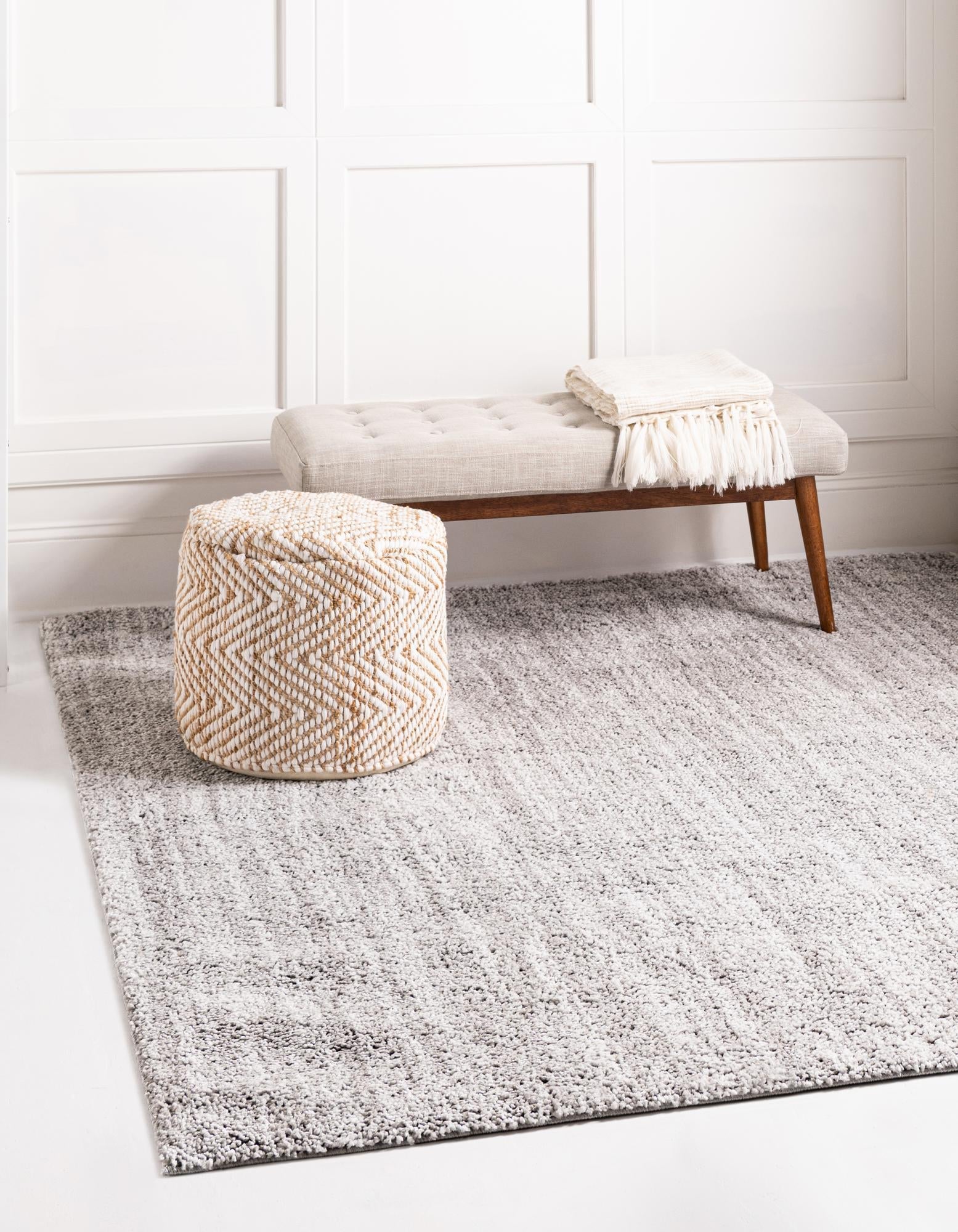 Plush Paradise Retreat Collection Area Rug - Santorini (Ash Gray)