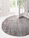 Plush Paradise Retreat Collection Area Rug - Santorini (Pepper Gray) Round Pepper Gray  lifestyle 15