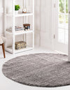 Plush Paradise Retreat Collection Area Rug - Santorini (Pepper Gray) Round Pepper Gray  lifestyle 18