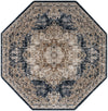 Coastal Manor Collection Area Rug -  Pelican Octagon Dark Blue  lifestyle 24