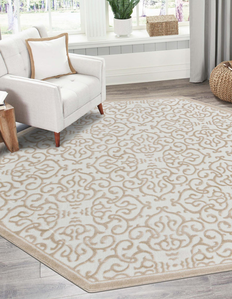 Andes Summit Collection Area Rug -  Pichincha Octagon Snow White  lifestyle 20