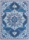 Baroque Era Collection Area Rug - Versailles (Navy Blue) Rectangle Navy Blue Main