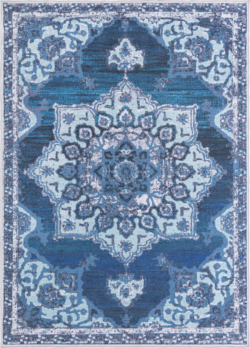 Baroque Era Collection Area Rug - Versailles (Navy Blue) Rectangle Navy Blue Main