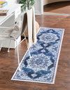 Baroque Era Collection Area Rug - Versailles (Navy Blue) Runner Navy Blue  lifestyle 12