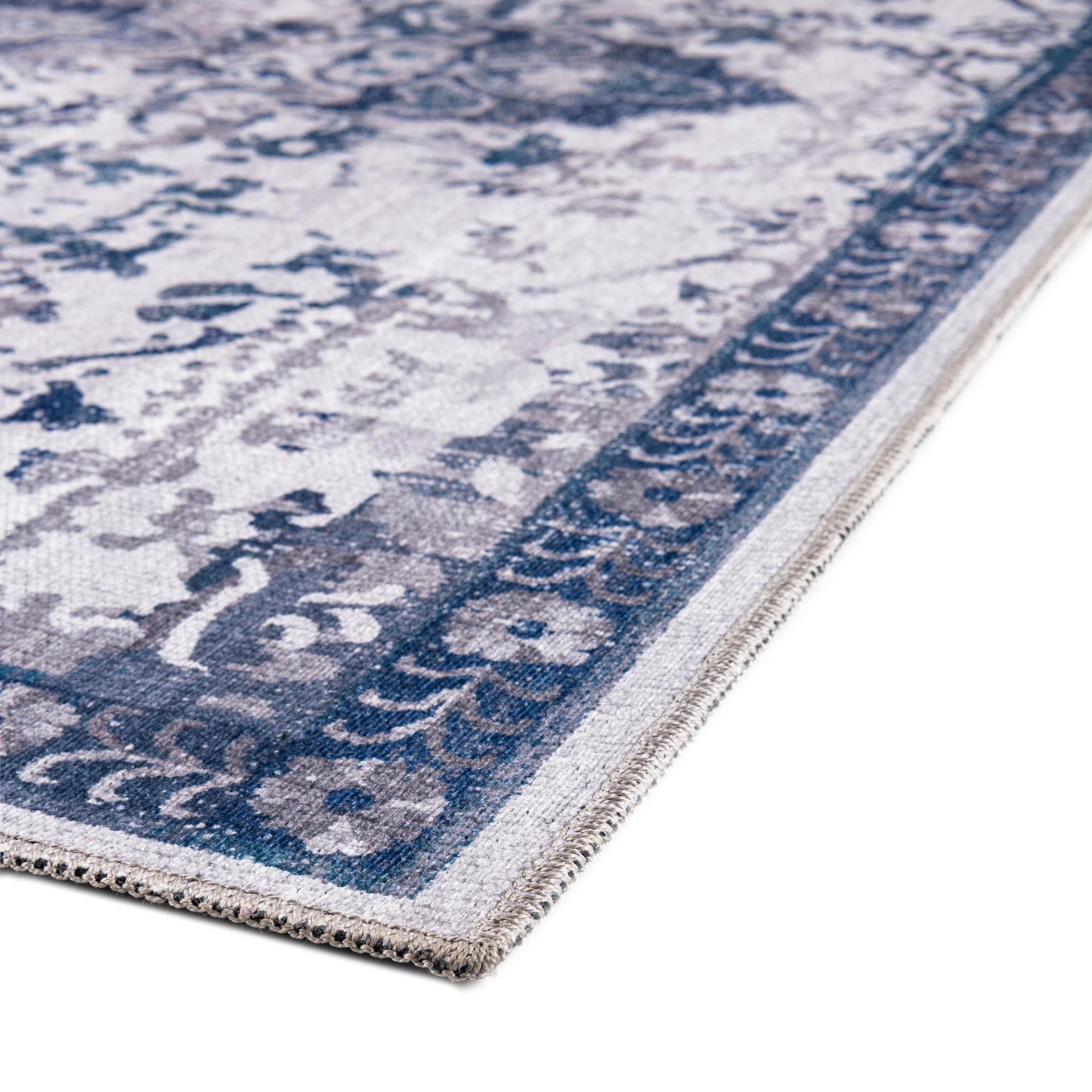 Baroque Era Collection Area Rug - Versailles (Gray Blue)