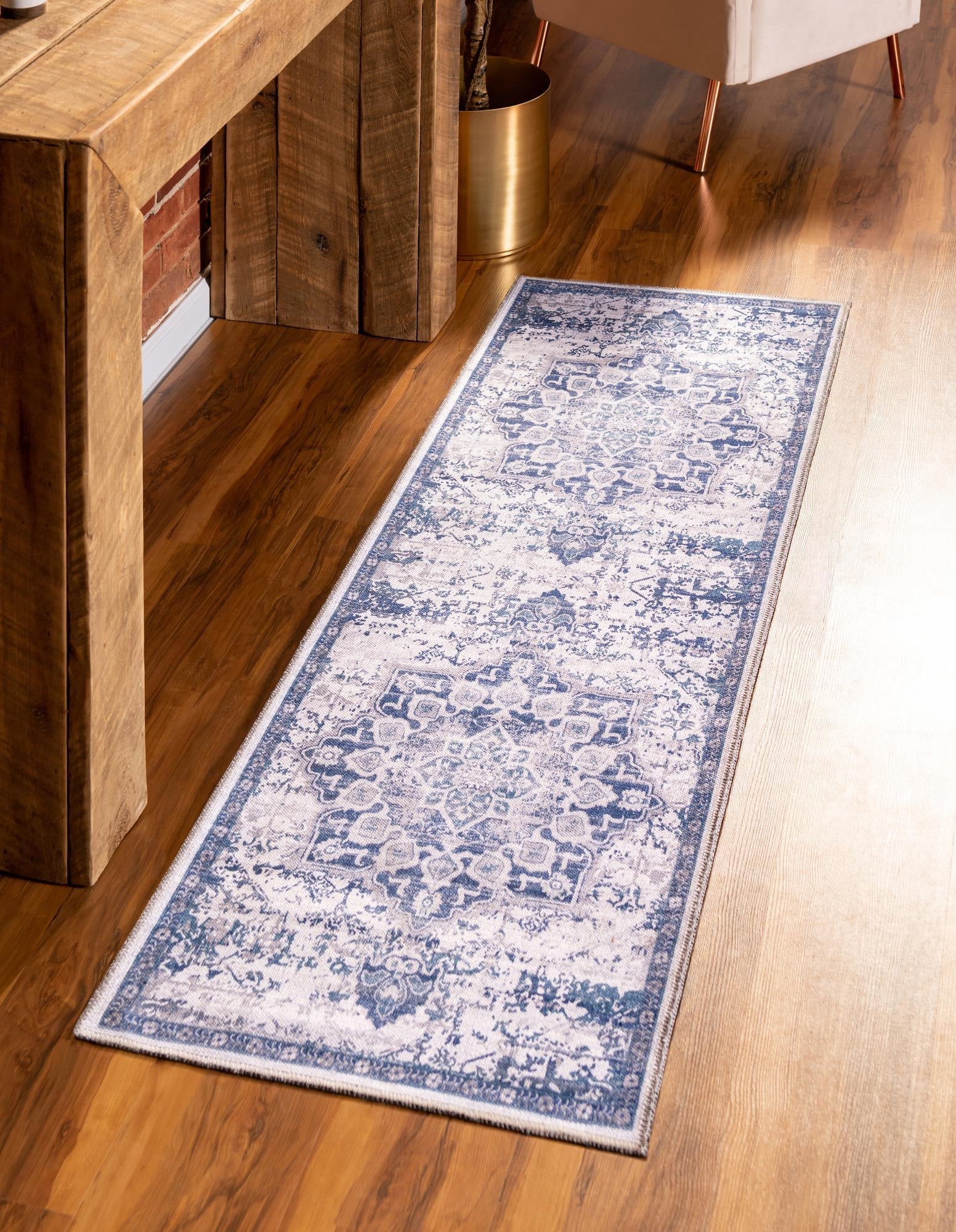 Baroque Era Collection Area Rug - Versailles (Gray Blue)