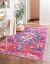 Baroque Era Collection Area Rug - Versailles (Multi Fuchsia) Rectangle Multi Fuchsia  lifestyle 2