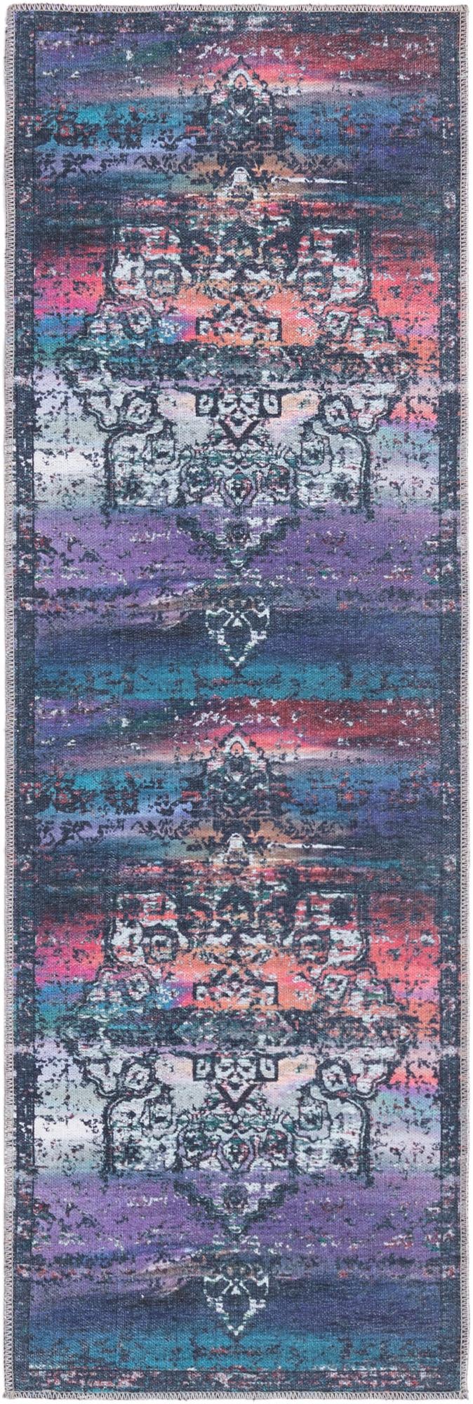 Baroque Era Collection Area Rug - Versailles (Multi Blue) Runner Multi Blue  lifestyle 14