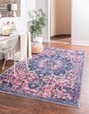 Baroque Era Collection Area Rug - Versailles (Salmon Pink) Rectangle Salmon Pink  lifestyle 2