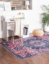 Baroque Era Collection Area Rug - Versailles (Salmon Pink) Rectangle Salmon Pink  lifestyle 3