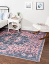 Baroque Era Collection Area Rug - Versailles (Salmon Pink) Square Salmon Pink  lifestyle 12