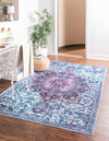 Baroque Era Collection Area Rug - Versailles (Light Blue) Rectangle Light Blue  lifestyle 2