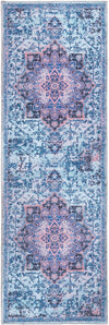 Baroque Era Collection Area Rug - Versailles (Light Blue) Runner Light Blue  lifestyle 12