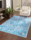 Baroque Era Collection Area Rug - Versailles (Aqua Blue) Rectangle Aqua Blue  lifestyle 2