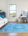 Baroque Era Collection Area Rug - Versailles (Aqua Blue) Square Aqua Blue  lifestyle 13