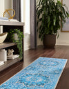 Baroque Era Collection Area Rug - Versailles (Aqua Blue) Runner Aqua Blue  lifestyle 14