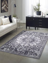 Baroque Era Collection Area Rug - Versailles (Dark Gray) Rectangle Dark Gray  lifestyle 2