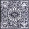 Baroque Era Collection Area Rug - Versailles (Dark Gray) Square Dark Gray  lifestyle 9