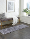 Baroque Era Collection Area Rug - Versailles (Dark Gray) Runner Dark Gray  lifestyle 14