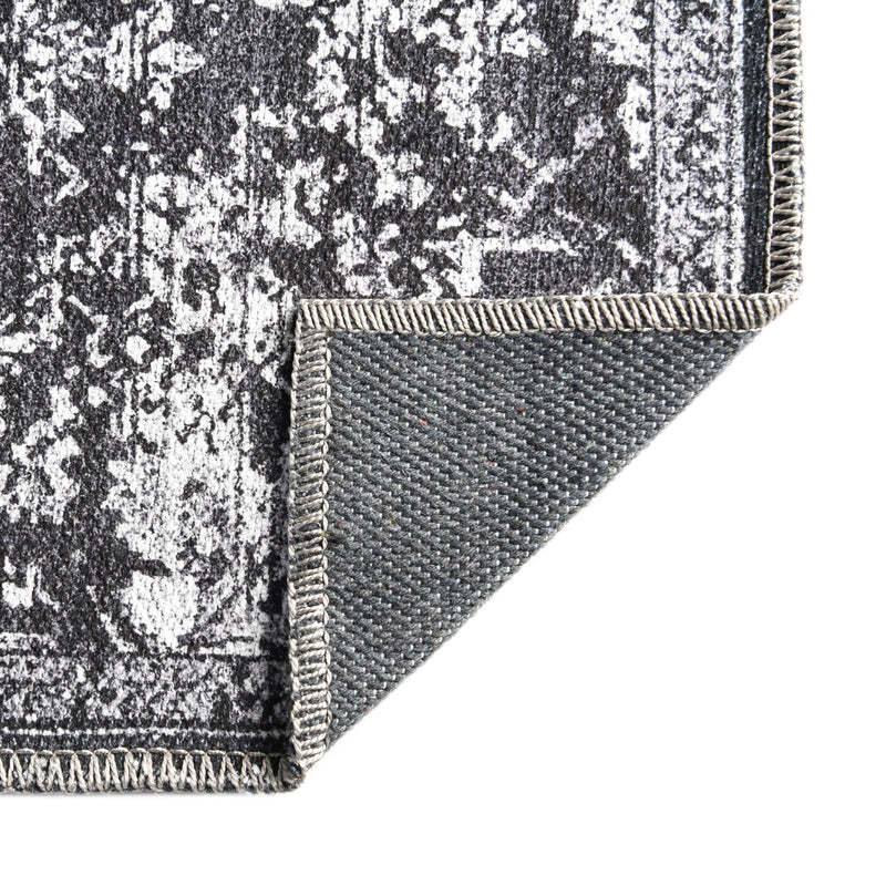 Baroque Era Collection Area Rug - Versailles (Dark Gray) Runner Dark Gray  lifestyle 24