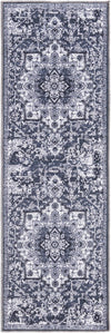 Baroque Era Collection Area Rug - Versailles (Dark Gray) Runner Dark Gray  lifestyle 10