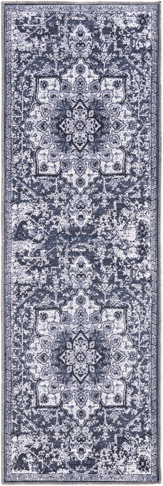 Baroque Era Collection Area Rug - Versailles (Dark Gray) Runner Dark Gray  lifestyle 10