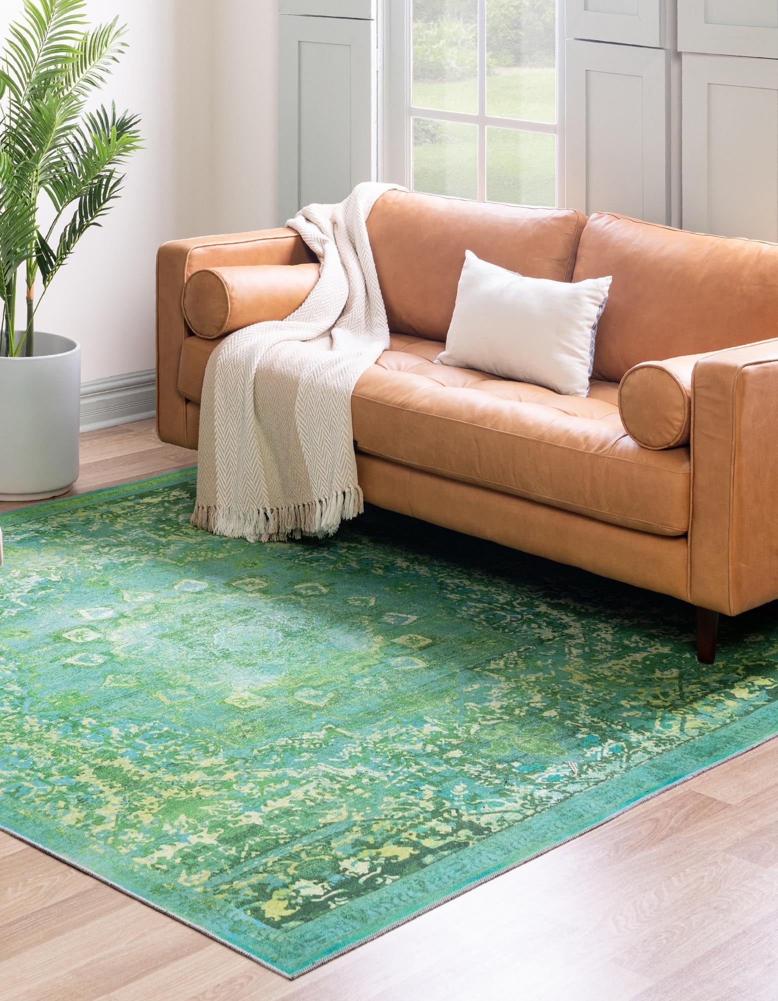 Baroque Era Collection Area Rug - Versailles (Spring Green)