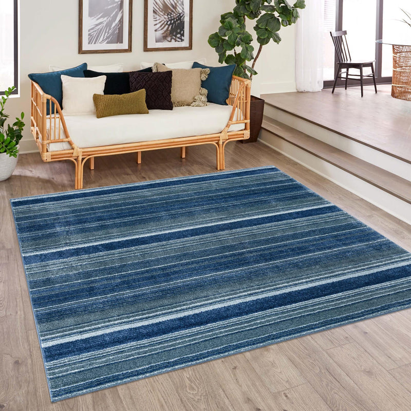 Jewel Oasis Collection Area Rug - Sapphire (Blue) Square Blue  lifestyle 49